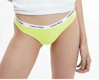 Dámské kalhotky D1618E LT3 žlutá - Calvin Klein S Žlutá