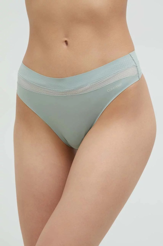 Dámská tanga QF6047E 5G0 mátová - Calvin Klein mátová XS