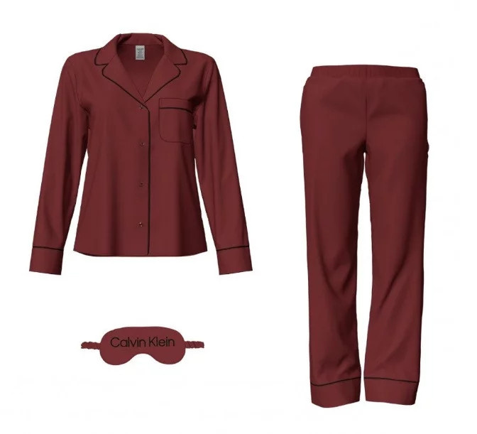 Dámské pyžamo QS6551E XKG bordó - Calvin Klein bordó L