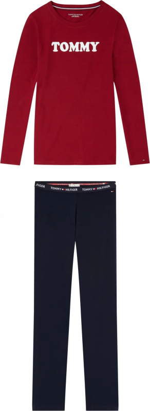 Pánské pyžamo UW0UW01929-0WG červenomodrá - Tommy Hilfiger červeno-modrá S