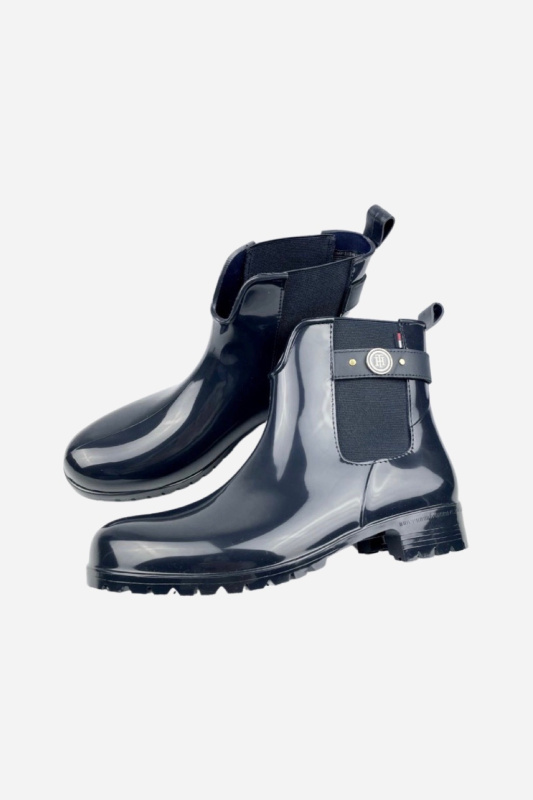 Tommy Hilfiger MONOGRAM ANKLE RAINBOOTS dámské temně modré holínky Velikost: 38
