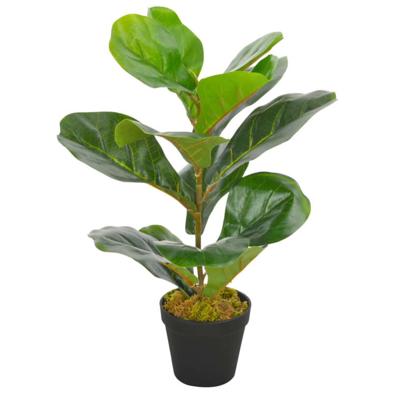 Umělá Rostlina Fíkus Lyrový S Květináčem Zelená - 90 cm