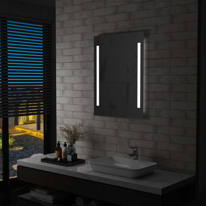 Koupelnové Nástěnné Zrcadlo S Led Osvětlením - 60 x 80 cm
