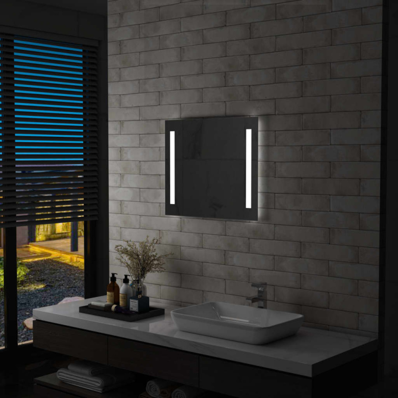 Koupelnové Nástěnné Zrcadlo S Led Osvětlením - 60 x 50 cm
