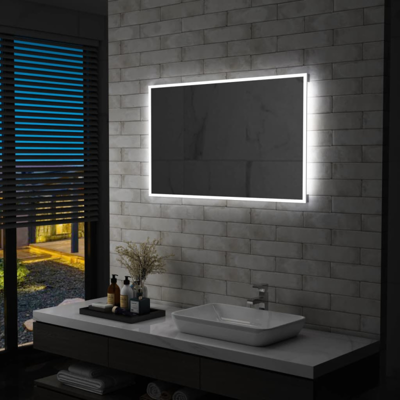 Koupelnové Nástěnné Zrcadlo S Led Osvětlením - 80 x 60 cm