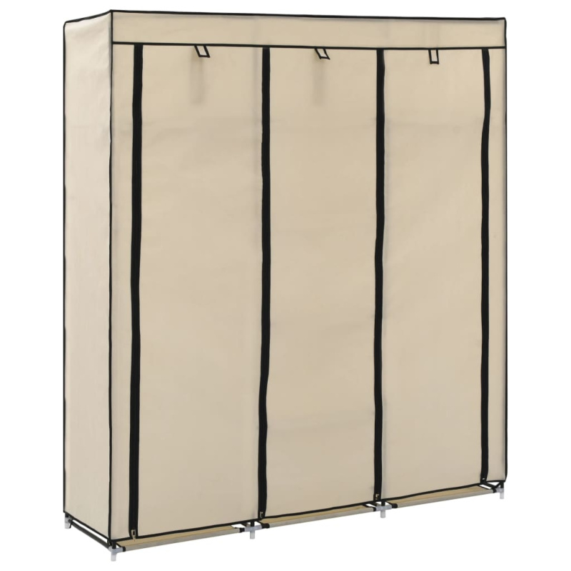 Šatní Skříň S Přihrádkami A Tyčemi 150X45X175 Cm Textil - Hnědá