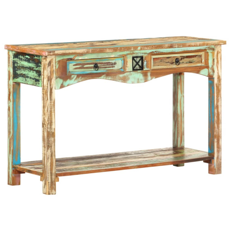 Konzolový Stolek 120 X 40 X 75 Cm Masivní Recyklované Dřevo Světle Hnědá