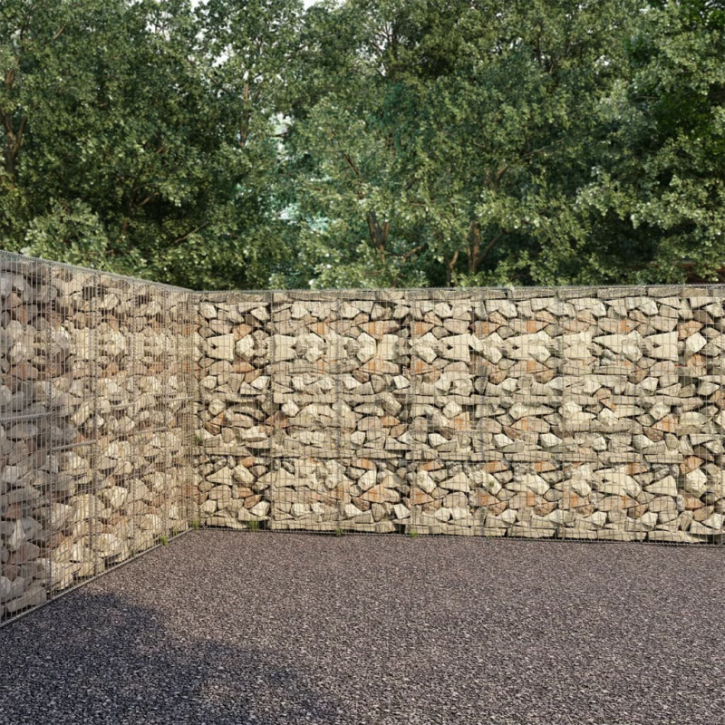 Gabionová Zeď S Víky Z Pozinkované Oceli - 600 x 30 x 200 cm