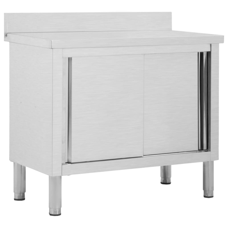 Pracovní Stůl S Posuvnými Dvířky 100X50X(95–97) Cm Nerez Ocel - 120 x 50 x (95-97) cm