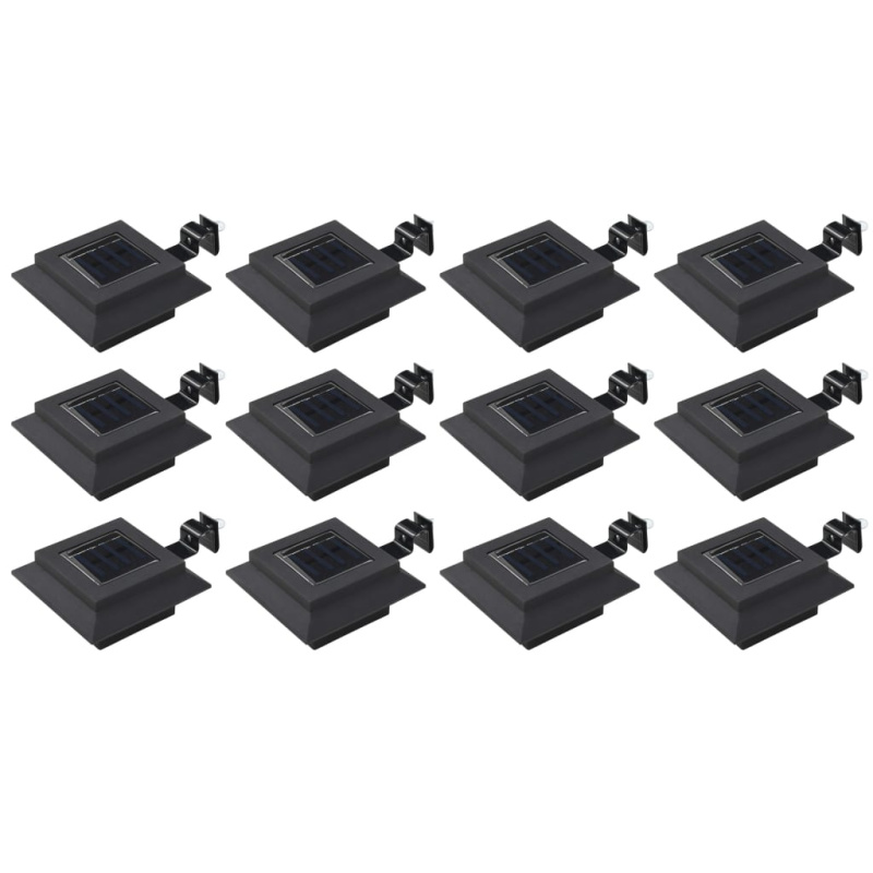 Zahradní Solární Lampy 12 Ks Led Čtvercové 12 Cm Černé - Černá / 12