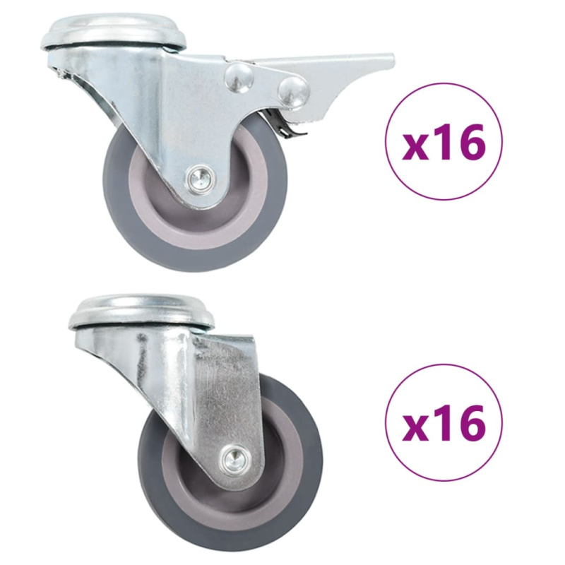 32 Ks Otočná Kolečka S Otvorem Pro Šroub 50 Mm - 12