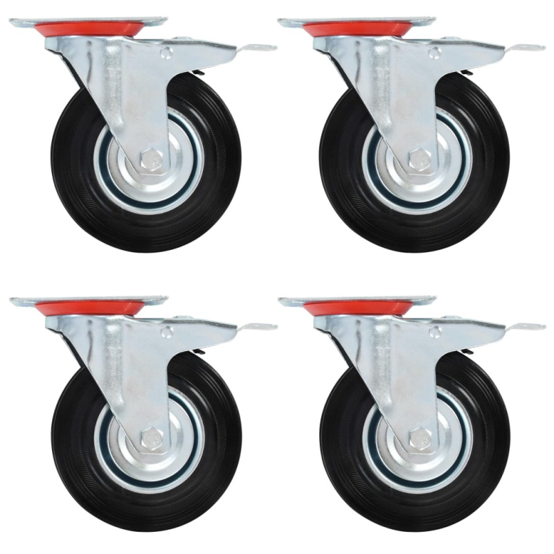 Otočná Kolečka S Dvojitou Brzdou 4 Ks 125 Mm - 8