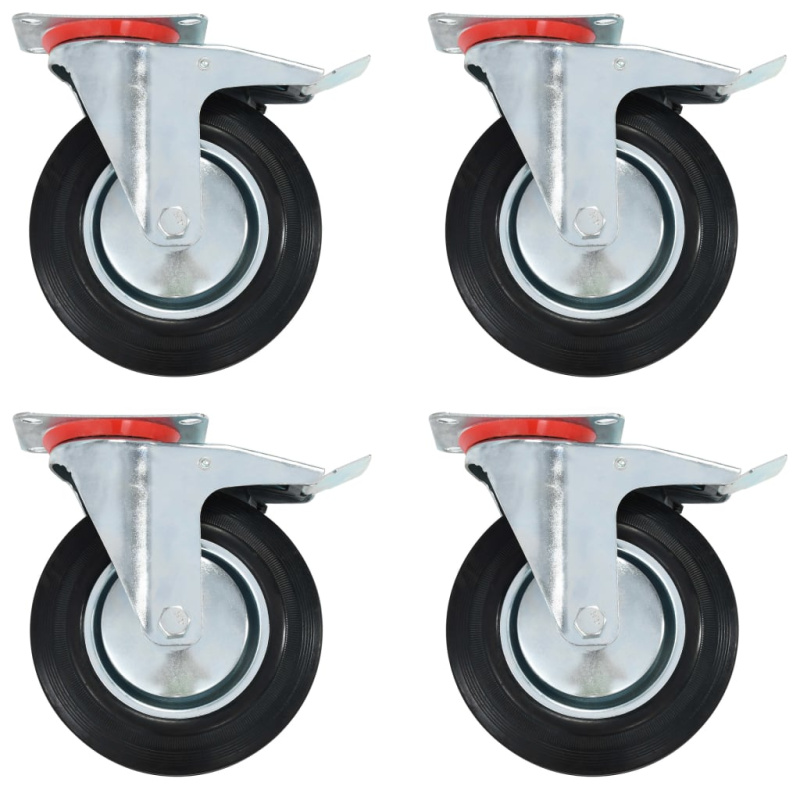 Otočná Kolečka S Dvojitou Brzdou 4 Ks 200 Mm - 12