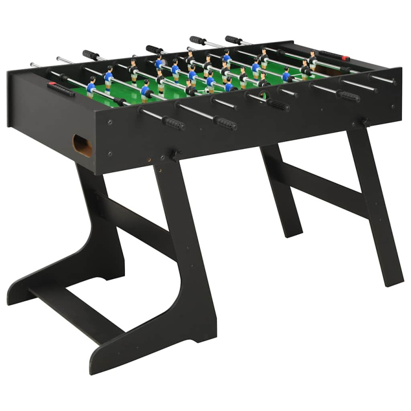 Skládací Stolní Fotbal 121 X 61 X 80 Cm Černý - Světle hnědá