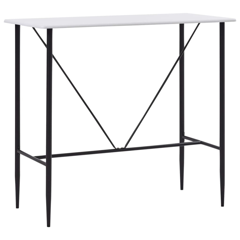 Barový Stůl Bílý 120 X 60 X 110 Cm Mdf - Černá
