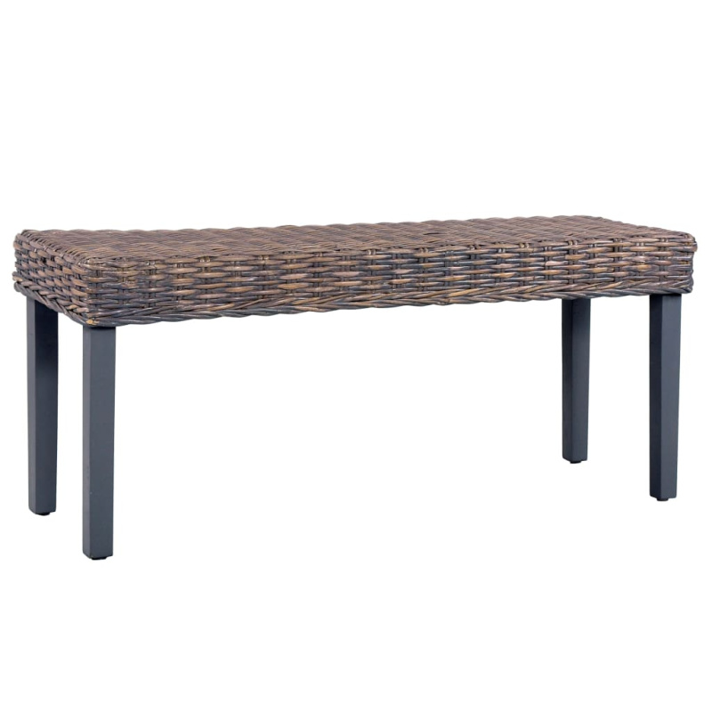 Lavice 110 cm přírodní kubu ratan a masivní mahagon