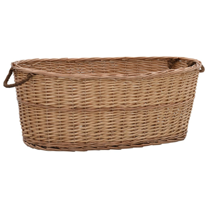 Koš Na Dřevo S Držadly Přírodní Vrba - 88 x 57 x 34 cm