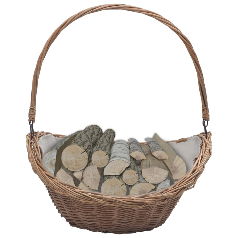 Koš Na Dřevo S Uchem 57 X 46,5 X 52 Cm Hnědý Vrba