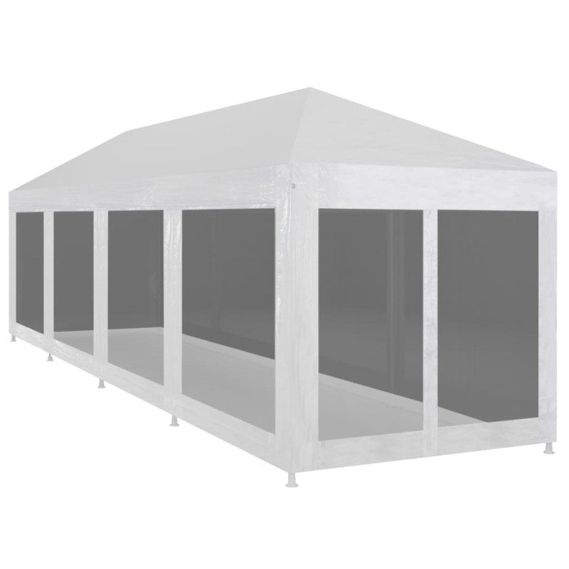 Party Stan S 10 Bočními Stěnami Ze Síťoviny Bílá - se 4 bočnicemi / 2 x 2 m