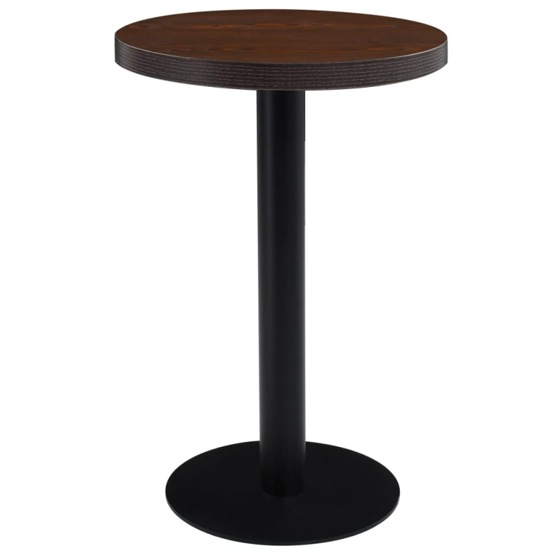 Bistro Stolek Tmavě Hnědý 50 Cm Mdf - tmavě hnědá a černá / 60 x 75 cm