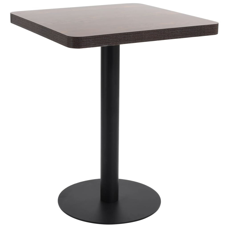 Bistro Stolek Tmavě Hnědý 60 X 60 Cm Mdf - tmavě hnědá a černá / 60 x 60 x 75 cm