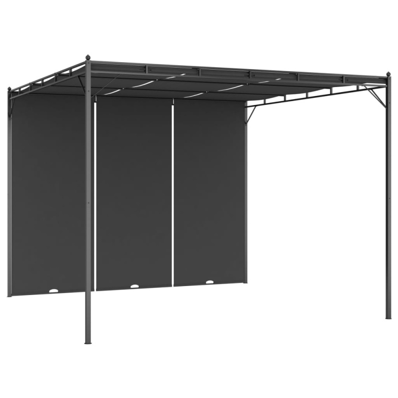 Zahradní Altán S Bočním Závěsem 3 X 3 X 2,25 M Antracitový - Krémová / 3 x 3 x 2.25 m