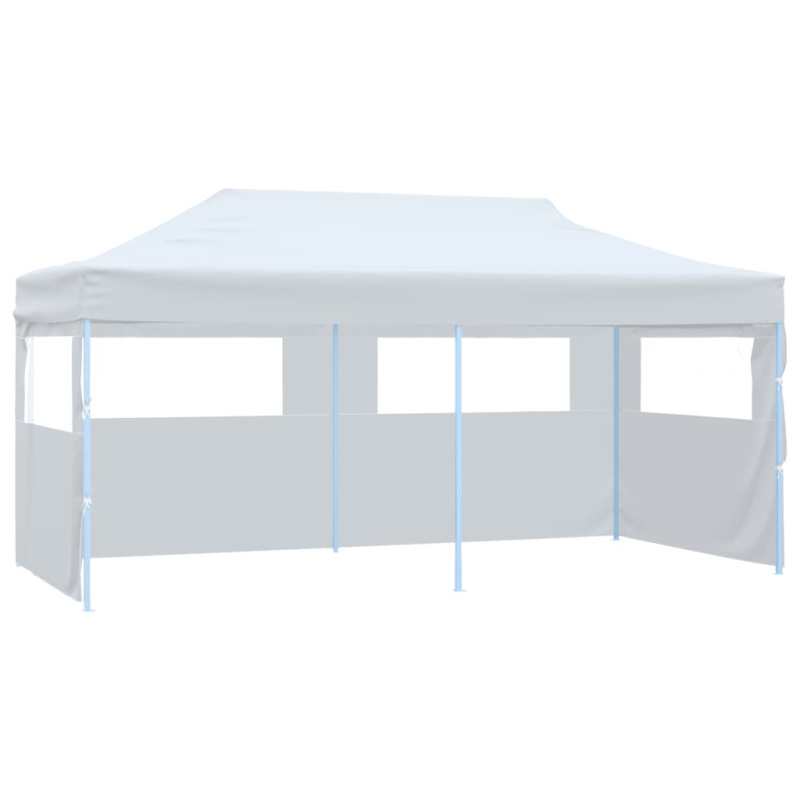 Skládací Nůžkový Stan S Bočními Stěnami 3 X 6 M Ocel Bílý