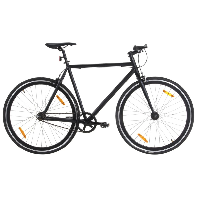 Kolo S Pevným Převodem Černé 700C - bílá a oranžová / 51 cm