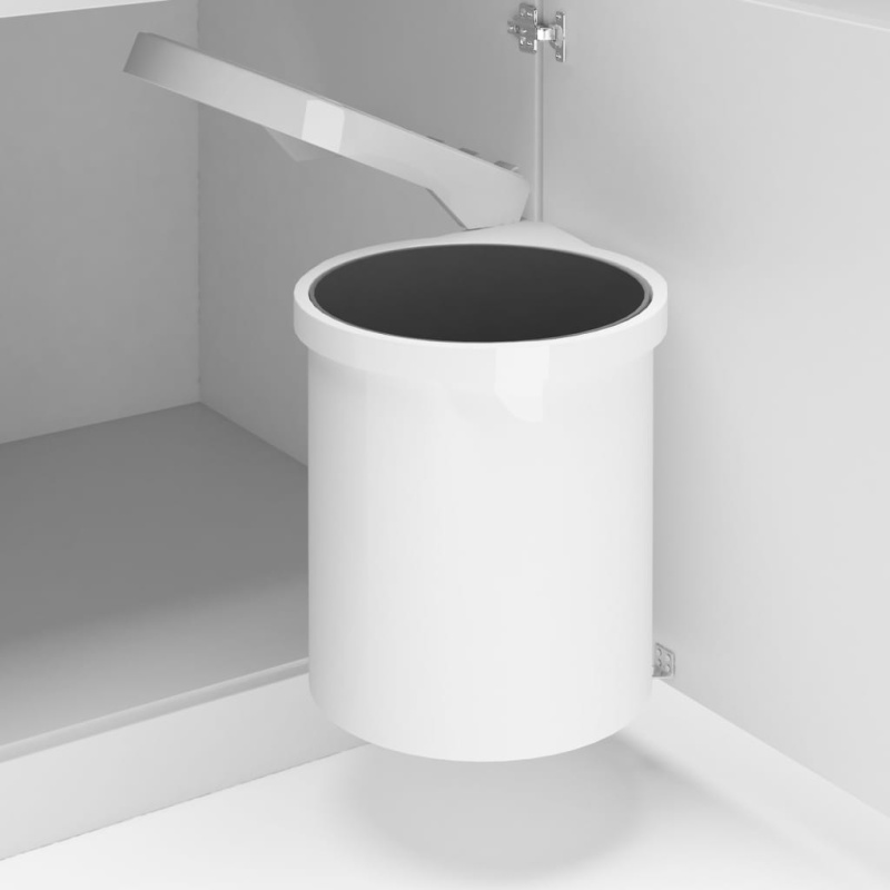 Vestavný Odpadkový Koš Plast 12 L - Černo-stříbrný / 26.5 x 29.5 cm