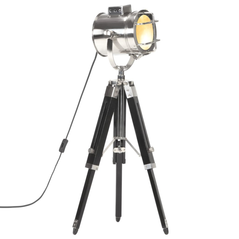 Stojací Lampa Na Stativu Černá Masivní Mangovníkové Dřevo 69 Cm - Černá