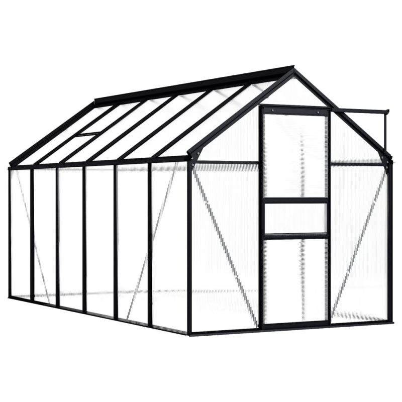 Skleník Antracitový Hliníkový 7,03 M² - 7.03 m²