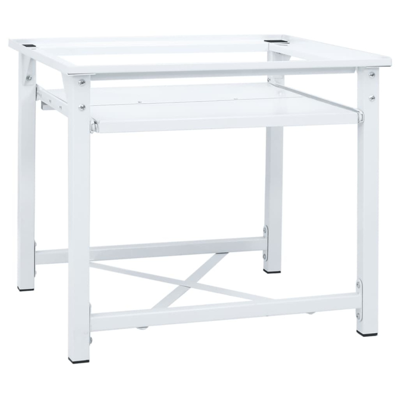 Podstavec Pod Pračku S Výsuvnou Policí Bílý - with 1 shelf / 2