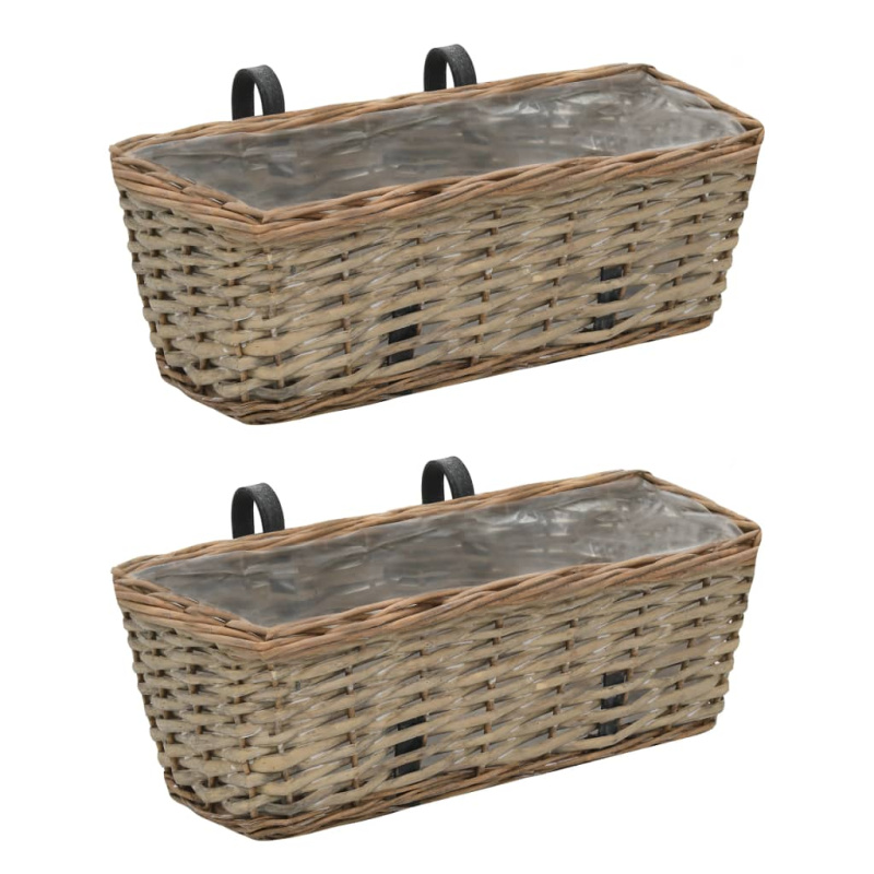 Květináč Na Balkon 2 Ks Proutěný S Pe Výstelkou 40 Cm - 80 x 20 x 15 cm