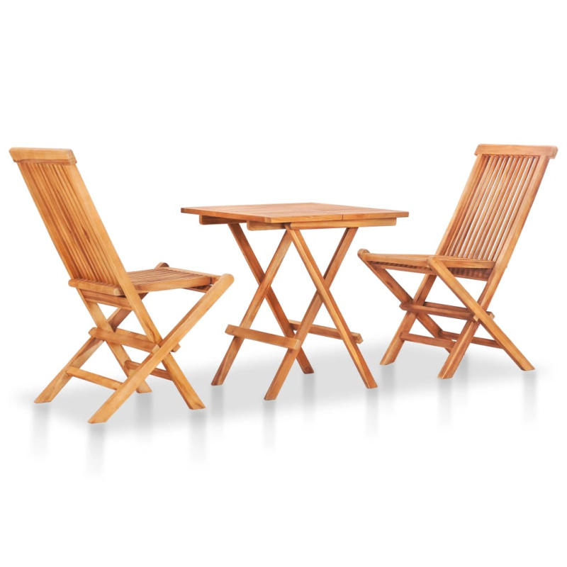 3Dílný Skládací Bistro Set Masivní Teakové Dřevo