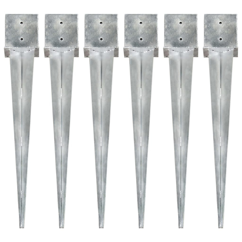 vidaXL Kotvící hroty 2 ks stříbrné 14x6x15 cm pozinkovaná ocel