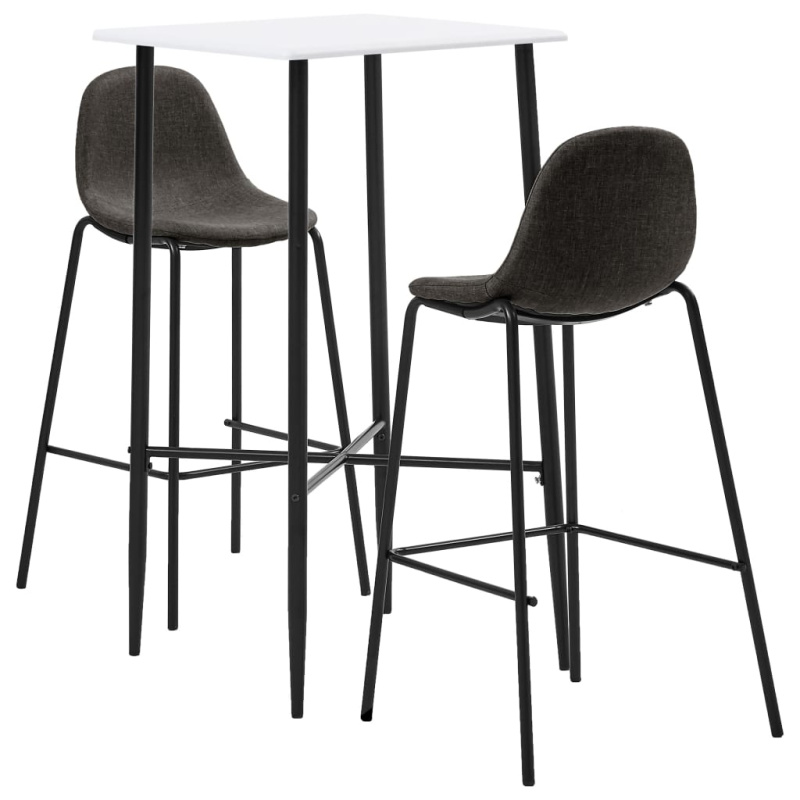 3dílný barový set textil tmavě šedý - Černá / 4