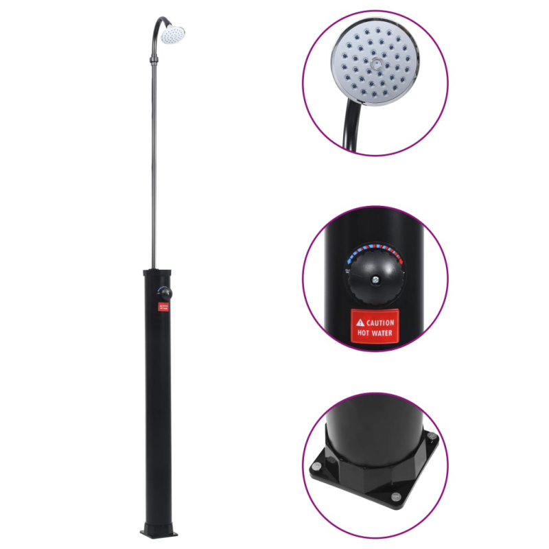 Zahradní Solární Sprcha Černá 215 Cm 8 L