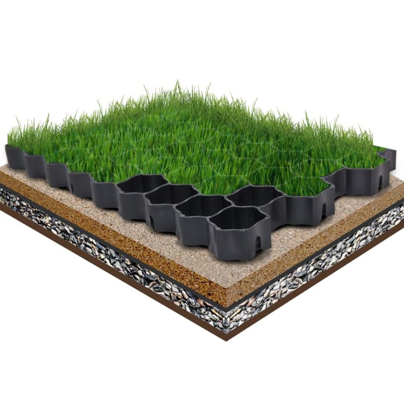 Zatravňovací Dlaždice 16 Ks Černé 60 X 40 X 3 Cm Plast - Černá