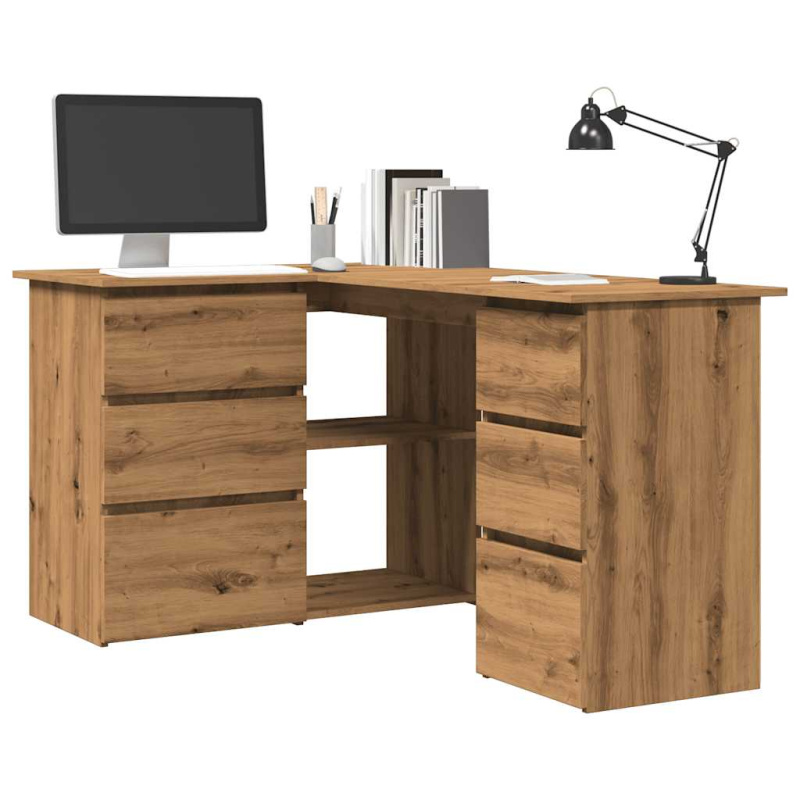 Rohový Psací Stůl 145X100X76 Cm Kompozitní Dřevo - Betonová šedá
