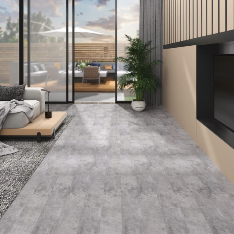 Nesamolepicí Pvc Podlahová Prkna 5,26 M² 2 Mm Cementově Hnědá - cementová hnědá