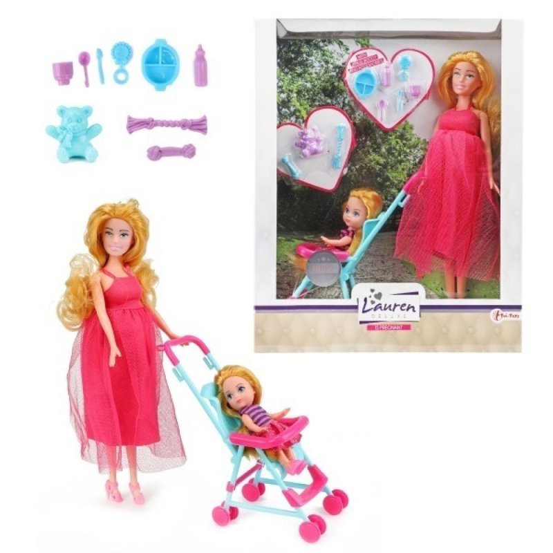 Lauren těhotná maminka na procházce s kočárkem