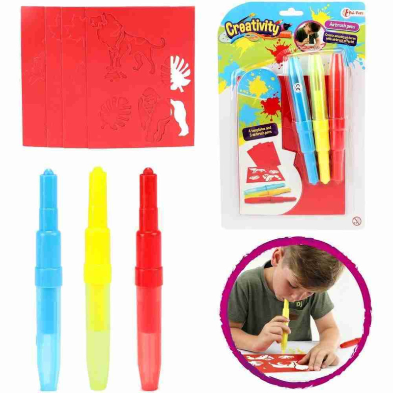 Fixy foukací 3ks se šablonami na kartě 18x28x2cm