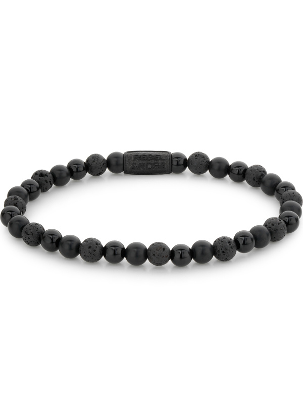 Rebel & Rose RR-60088-B-M Unisex náramek - Black Rocks