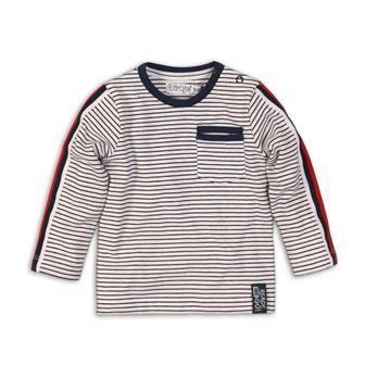 Dětské pruhované tričko s dlouhým rukávem DIRKJE, bílo‑námořnické