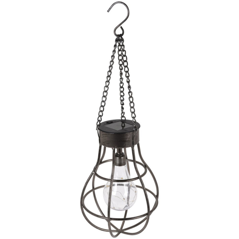 Home Styling Collection Závěsná solární lampa na zahradu, kov, 18 x 26 cm 512000570 stříbrná