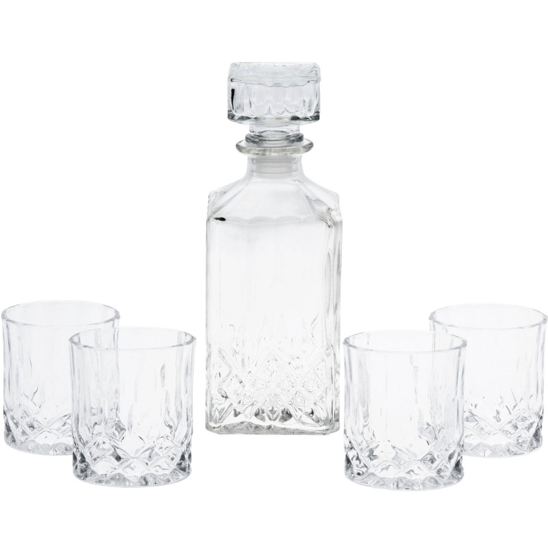 EH Excellent Houseware Karafa na whisky se 4 šálky, 900 ml transparentní