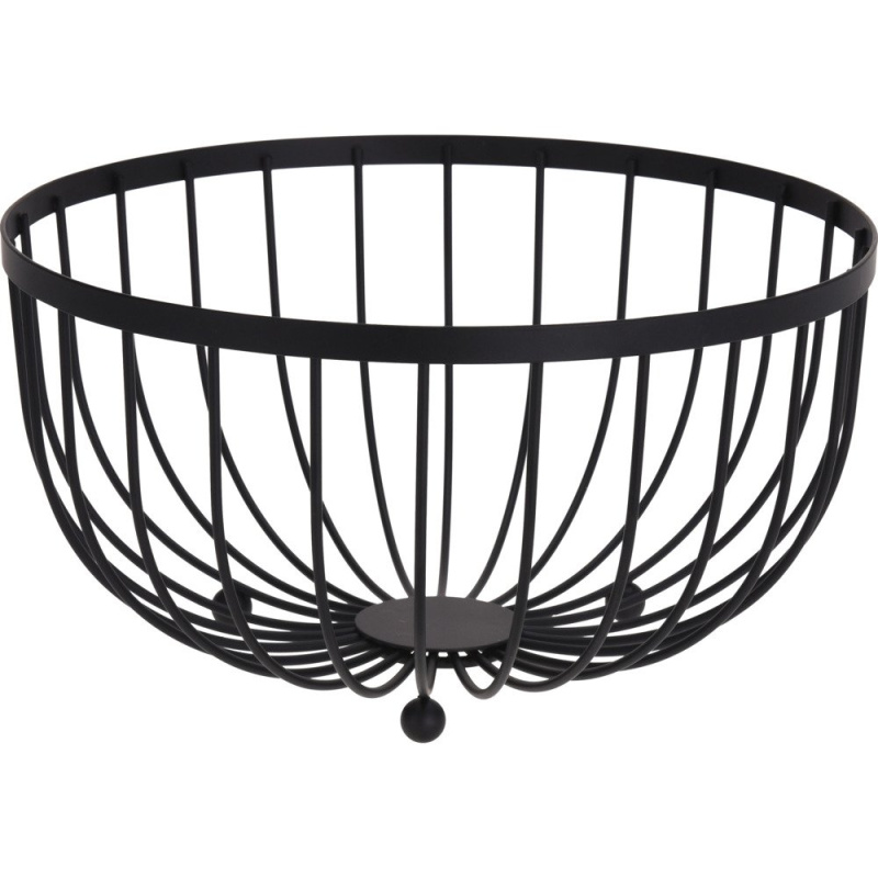 EH Excellent Houseware Koš na ovoce, kovový potravinový koš, zásobník O 25 cm černá