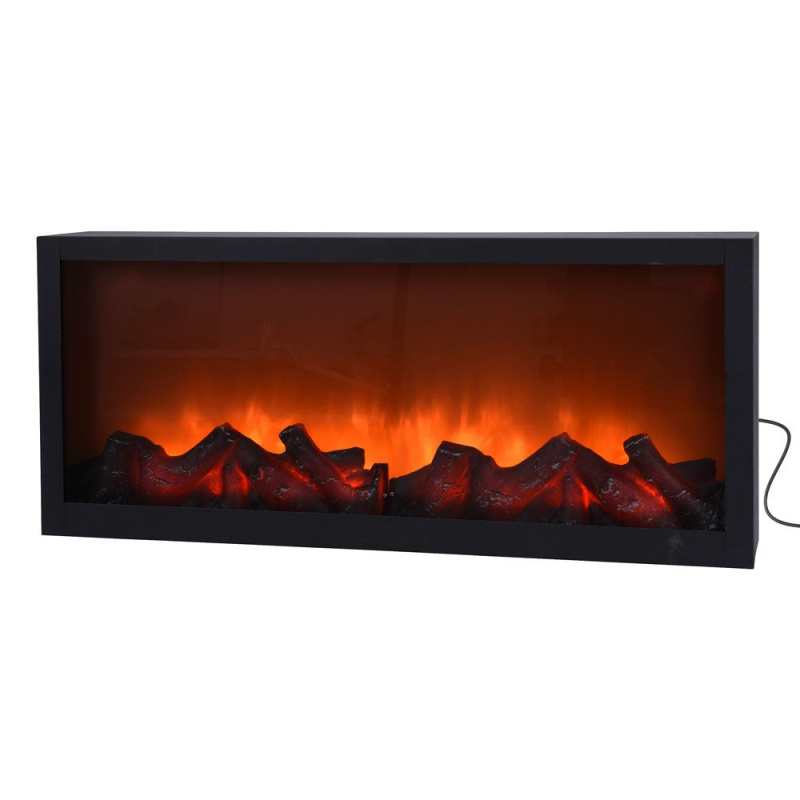 Home Styling Collection Elektrický krb LED vánoční dekorace, 57 x 25 cm černá