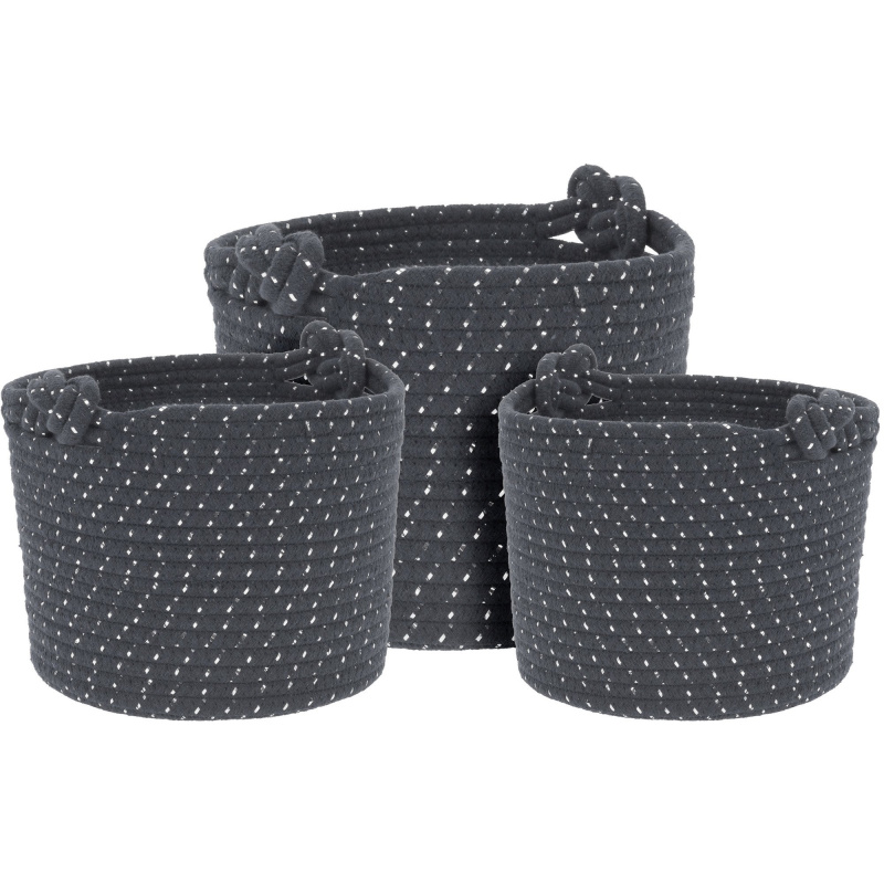 Home Styling Collection Sada dekorativních košů ROBO, 3 kusy, šedá šedá