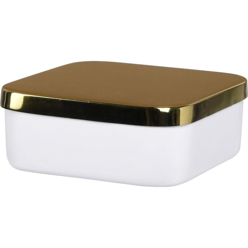 Home Styling Collection Úložný kontejner, organizér kovu, čtvercový, 13 cm, barva bílá bílá